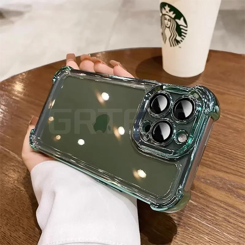 

Clear Shockproof Phone Case for IPhone 17 Pro Max Air 17 Pro Four Corner Silicone Soft Cover Shell iPhone17 Pro зелений