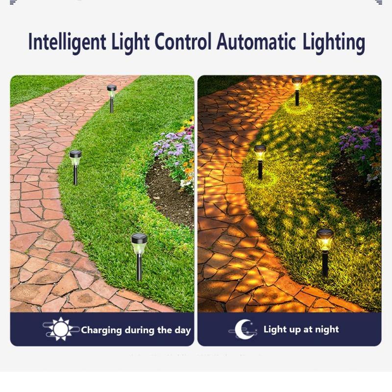 2/4PCS Solar Lawn Light Waterproof Hollow Projection Solar Ground Plug Light Outdoor Garden Induction Light Courtyard Night Light