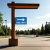 D Flat Metal Right Arrow Sign  BlueWhite Outdoor Directional Sign for Traffic Guidance Xin