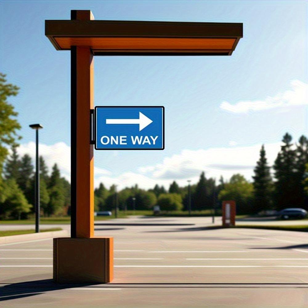 D Flat Metal Right Arrow Sign BlueWhite Outdoor Directional Sign for Traffic Guidance Xin