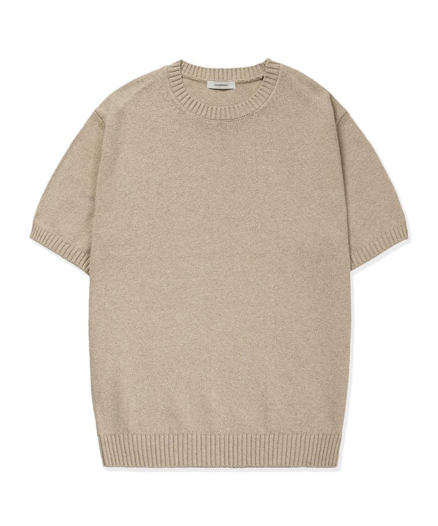 MANNERGRAM Upw Washable Cotton Round Short Sleeve Knit - 4 Colors
