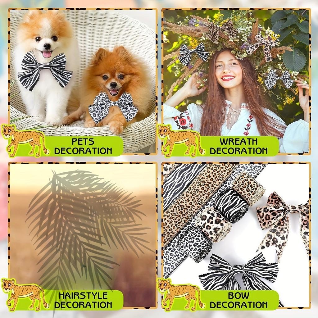 Leopard Beautiful Print Ribbon In Different Designs For Festive Atmosphere Creation