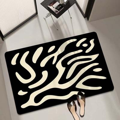 Diatom Mud Floor Mat Simple Black and White Water-washable Bathroom Anti Slip Mat Bathroom Wear Resistant Water Absorption Mat