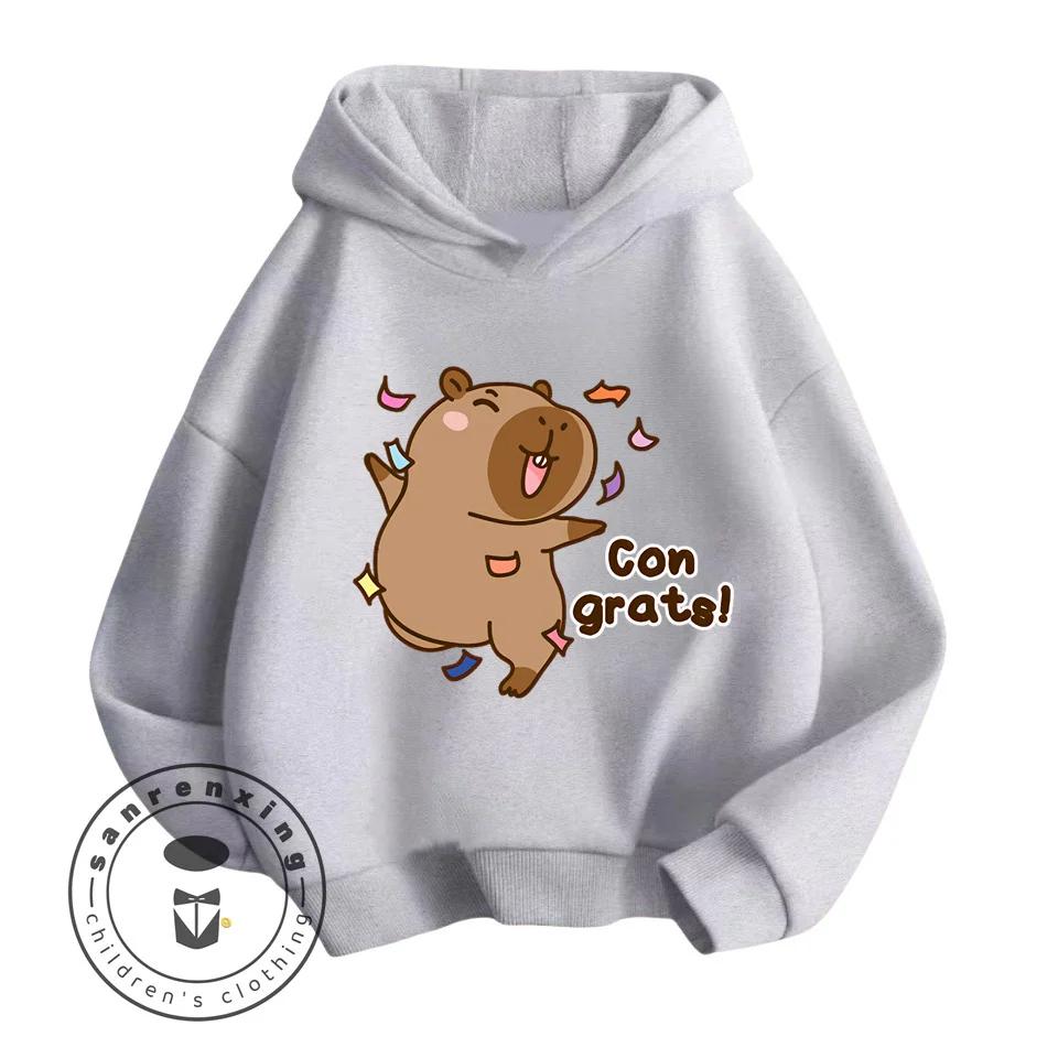 Capybara Cartoon Natural Cotton High Quality Niche Design Exquisite Details Feel Skin Friendly Children's Autumn Winter Hoodie