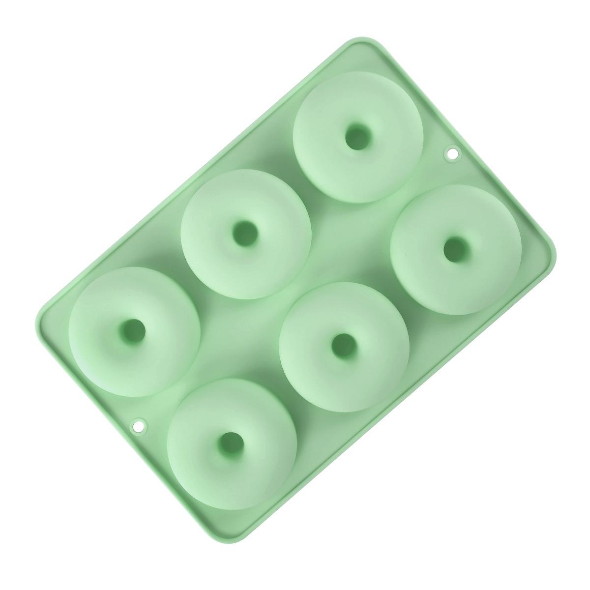Silicone donut mold, makes 6 donuts Dark green