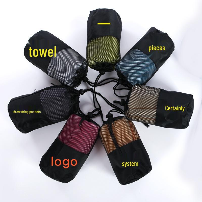 Extra Langes Schwarzes Mikrofaser Schnelltrocknendes Fitness- & Tanzhandtuch