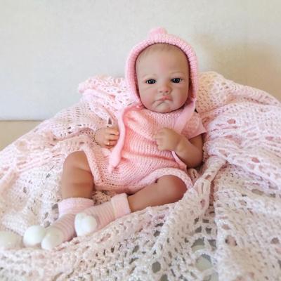 Soft 19 Inch Cloth Body Reborn Babies Dolls August Awake True To Life Simulation Doll Wear Handmade Sweater Romper Rebirth Dolls Lover Collection Gift