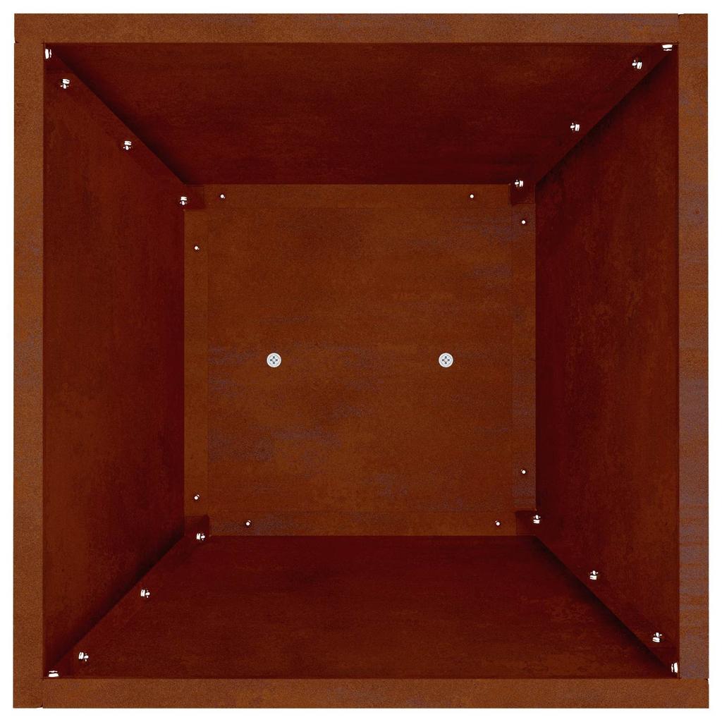 Column Planter Silver 35 X 35 X 73 Cm Weatherproof Steel