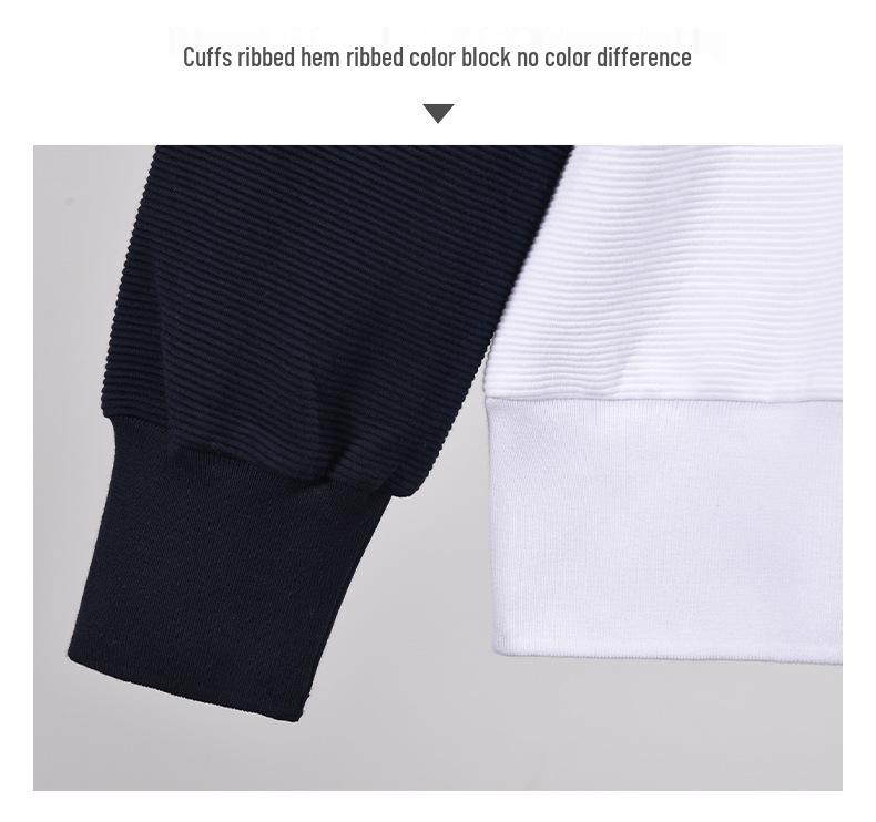 TB BROWIN2025 Autumn Water Ripple Raglan Sleeve Color Block Casual Crew Neck Sweatshirt