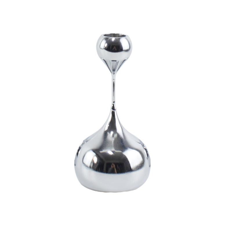 

European-style Electroplated Iron Candlestick Water Drop Light Luxury Home Table Crafts Decoration Simple Candle Stand
