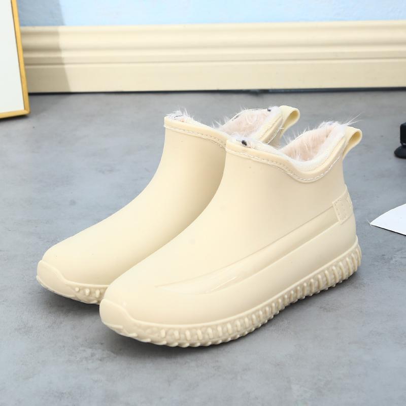 Fashion Rain Shoes Women Wear Waterproof and Non-slip Internet Celebrity Water Shoes Short Tube Japanese Thick-soled Rubber Shoes Wear-resistant