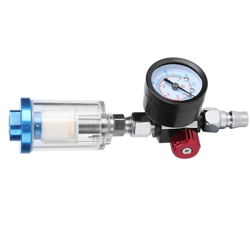 Pneumatic Spray Gun Air Pressure Regulator Gauge In Line Oil Water Trap Filter Separator Kit