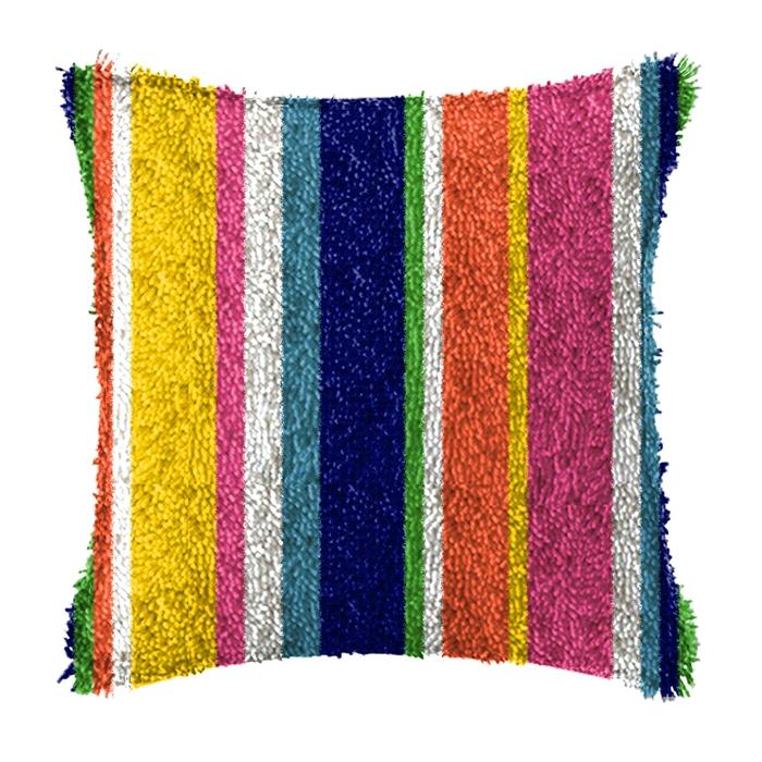 Geometric Abstract Latch Hook Pillow & Rug Kit DIY Section Embroidery for Home Decor, Modern Gift