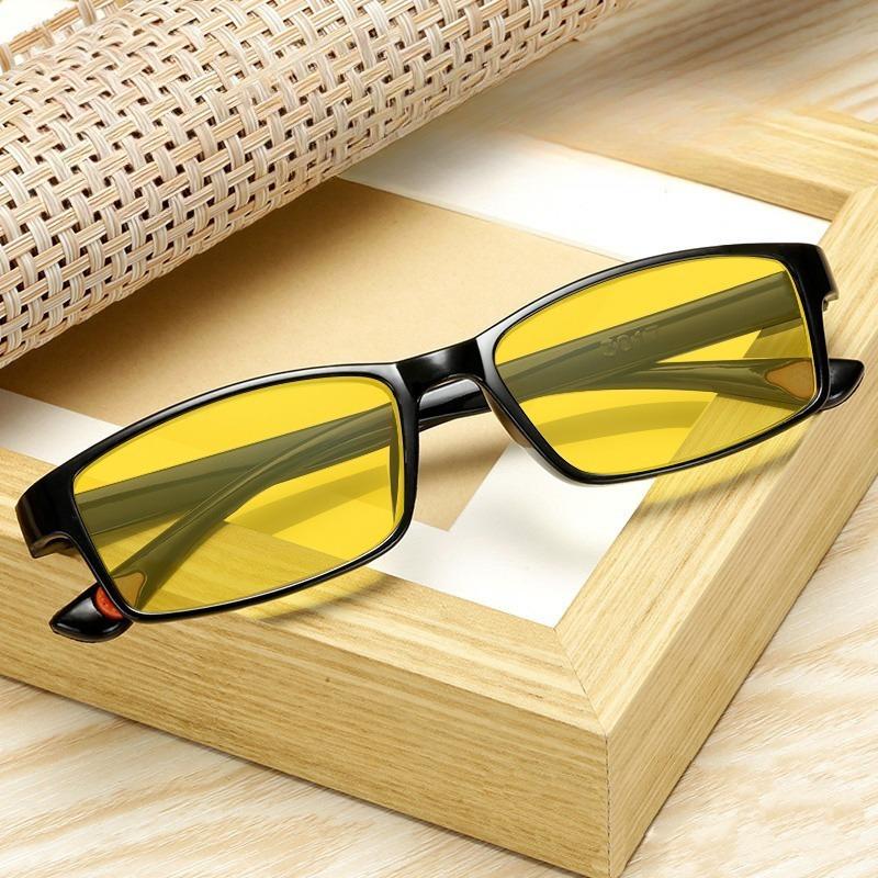Square Frame Night Vision Anti-Blue Light Glasses Ultra-Lightweight Protective Flat-Lens Eyewear Classic Driving Eyeglasses
