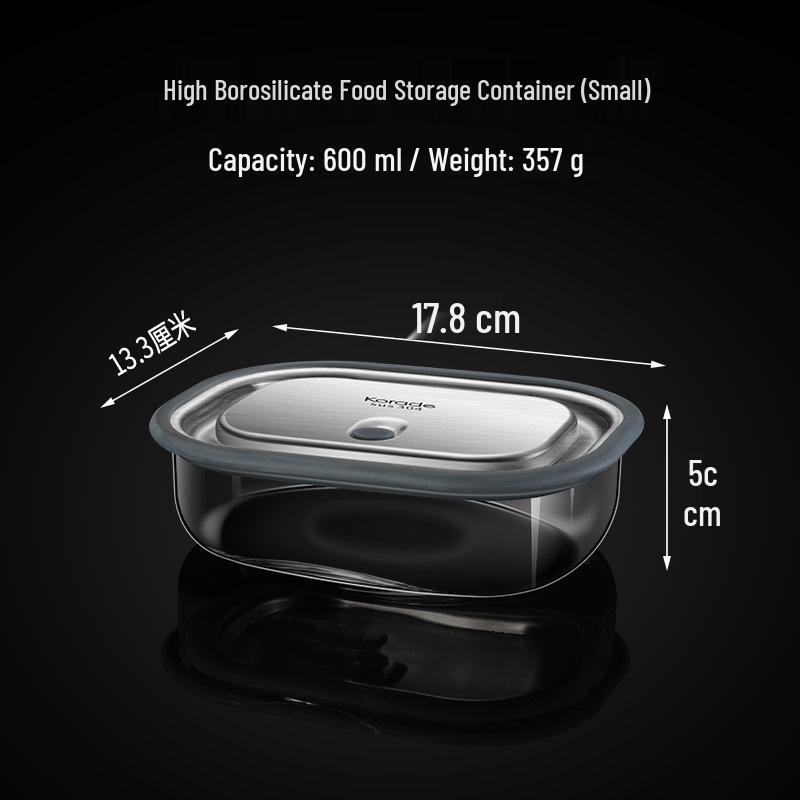 Borosilicate Glass Food Storage Container - Microwave & Freezer Safe Bento Box