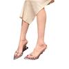 Slippers women wear high-heeled sandals in summer, thin heels and pointed toes, love rhinestone temperament, new models in spring and autumn 2025