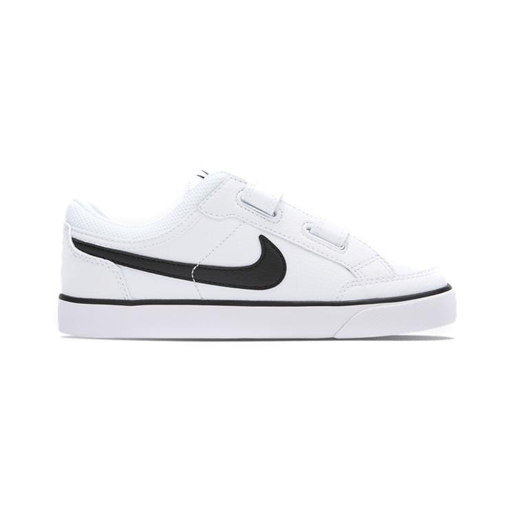 Nike Capri 3 LTR Abrasion Resistant Cushioning Low top Skateboard Shoes White Black Children Aged 3 7 Years Old 579948-106