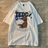 Original American Retro Cartoon Cartoon Print Short Sleeved T-shirt For Men Women Loose Fitting Pure Cotton Top For Couples