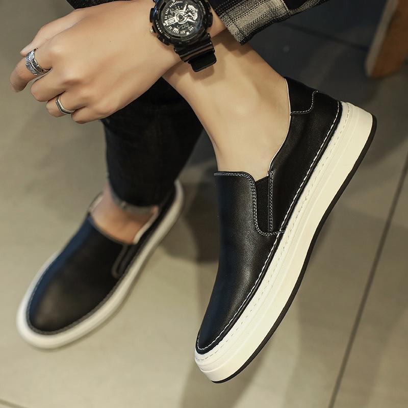 Fashion Fashion Casual Genuine Leather Men's Loafers 2024 Spring Autumn New Designer Board Shoes Male Non-slip Casual Sneakers Men