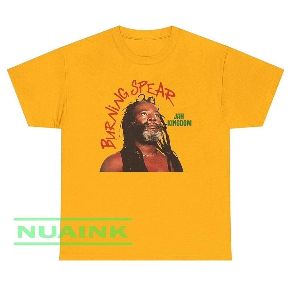 

Новая футболка Burning Spear Jah Kingdom Золотого Цвета Полного Размера PA183 Унисекс Футболка с Графическим Принтом XXXL