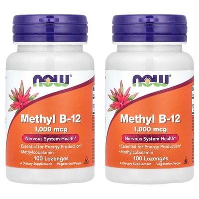 NOW Foods מתיל B-12 1000 מק"ג לכדור מציצה, 100 טבליות (2 מארז)