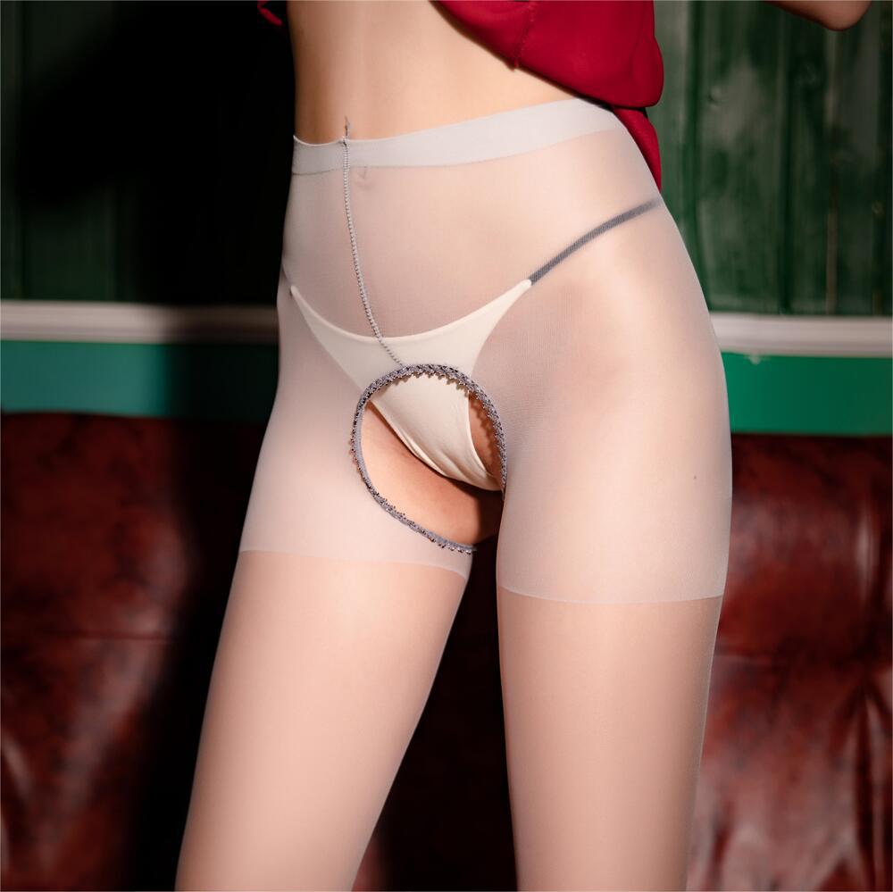 Sexy Open Gear Black Silk Tearable Long Stockings Ultra Thin Stockings Pantyhose Hand Torn Socks Thigh Highs Bodysuits Pantyhose
