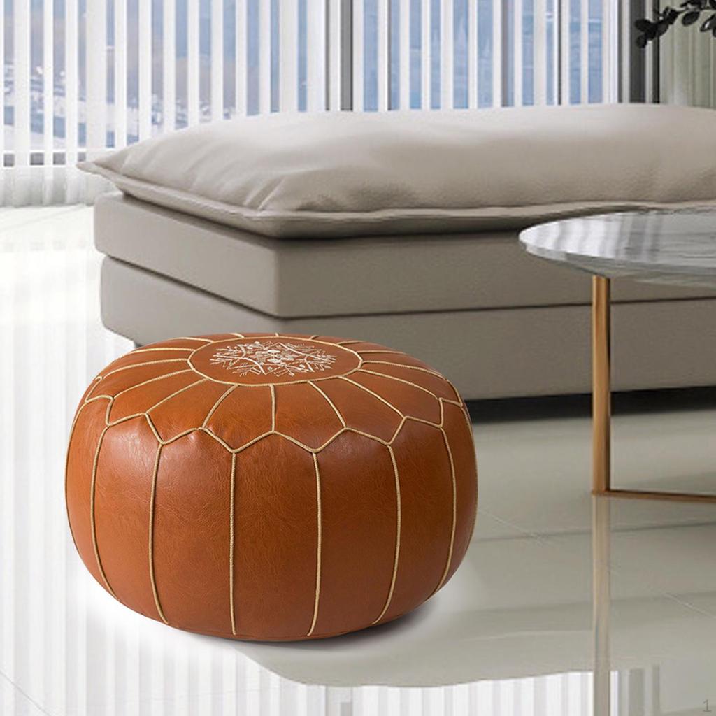 Handwoven Pouf Ottoman for Home Decor