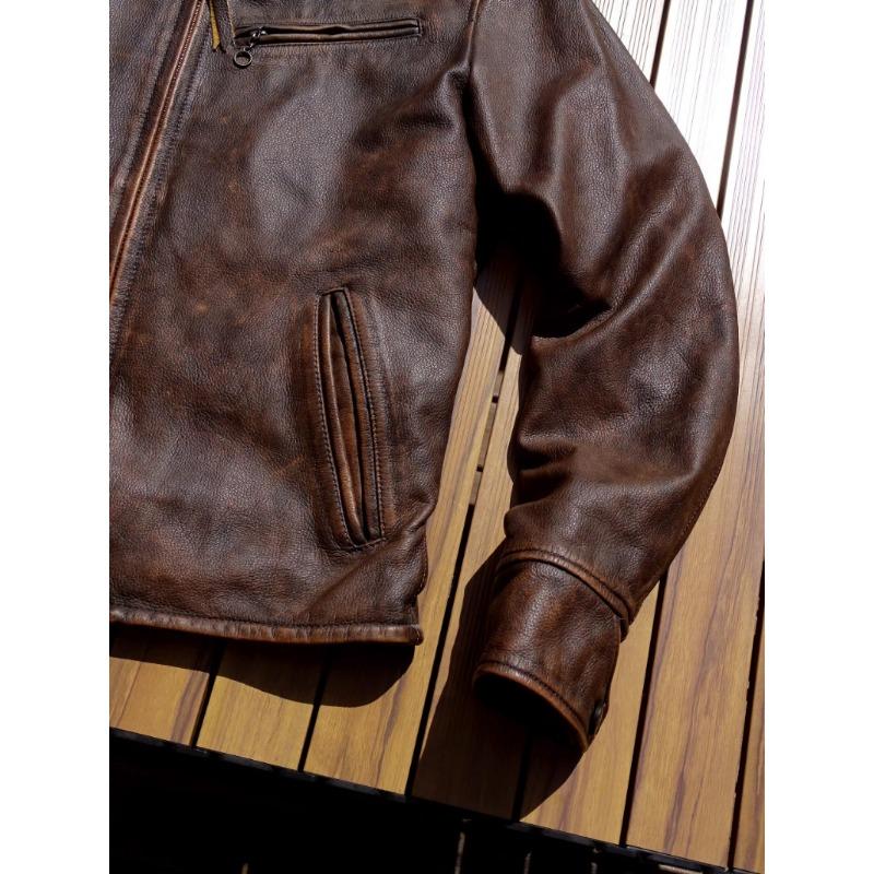 Bangladesh Tea Core Calfskin Heavy Washed Distressed Soft Drape Leather