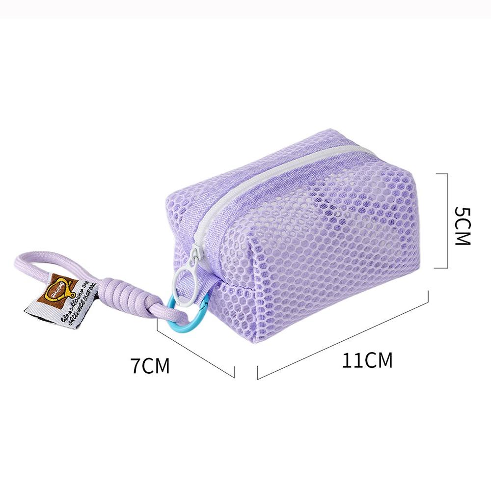 Multi-functional Mesh Mesh Storage Bag Dopamine Color Large Capacity Coin Purse Organizer Handheld Cosmetic Bag