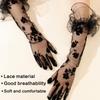 Long Lace Gloves Banquets Dress Gloves Vintage Prom Party Flower Pattern Gloves Elastic Evening Party Adult Gloves