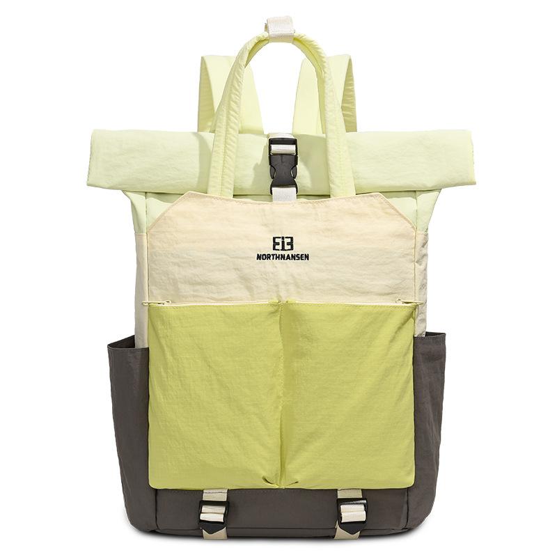Zaino Elegante in Nylon con Chiusura Arrotolabile e Scomparti Multipli – Borsa da Viaggio Leggera e Resistente per Donne e Uomini