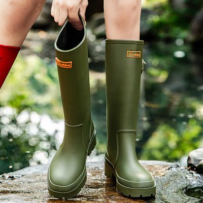 Hochwertige wasserdichte Regenstiefel für Damen, knielang, modische Gummistiefel für Mädchen, Regenstiefel aus PVC, wasserdichte Schuhe