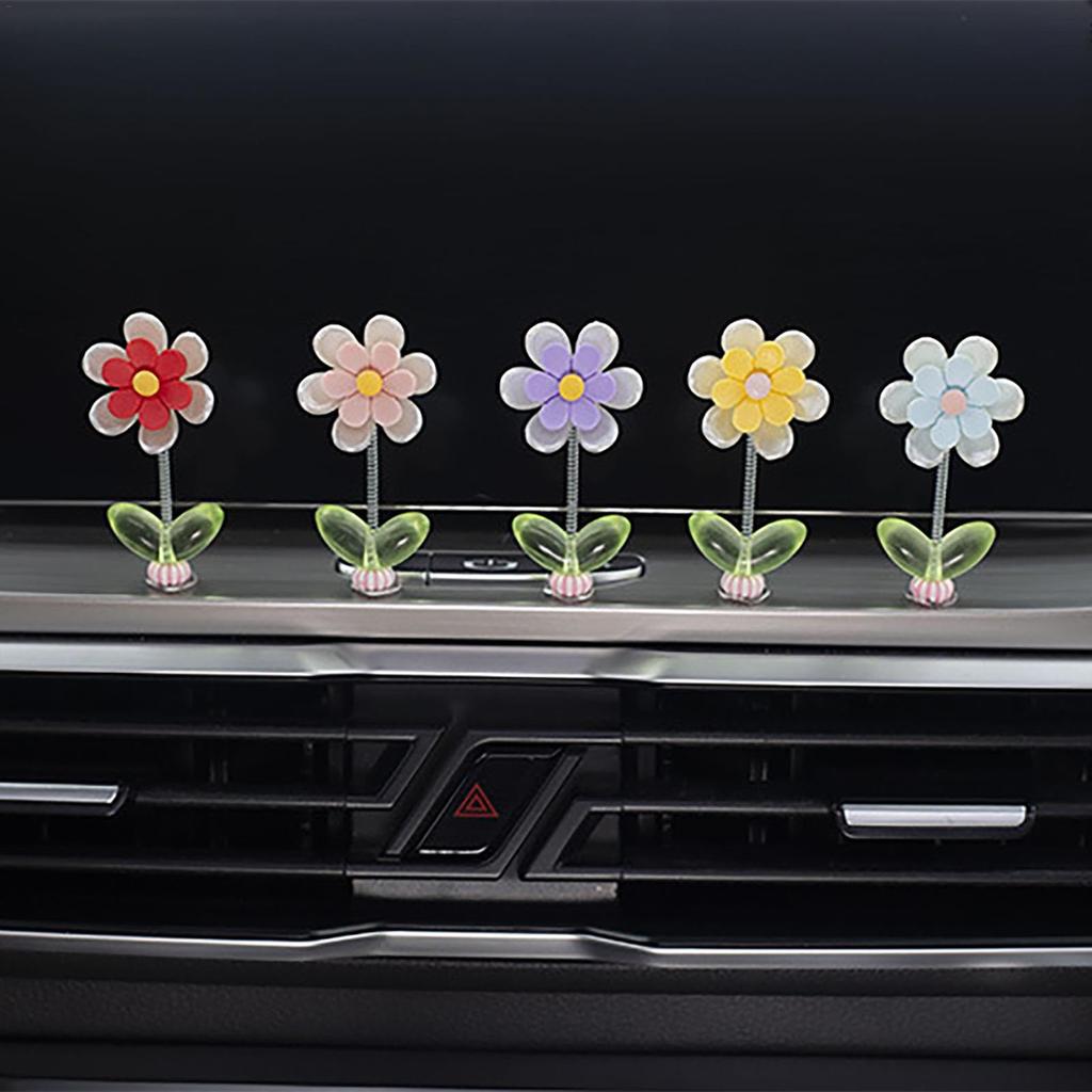 Flower Car Decor | Car Dashboard Decor 5 Pcs - Flower Car Dashboard Decoration,