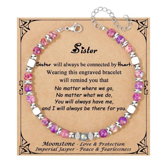 Inspirational Healing Bracelets Gifts for Women, Sunflower Natural Stone Beads Bracelet, Adjustable Cord Jewelry for Birthday, Anniversary Gifts