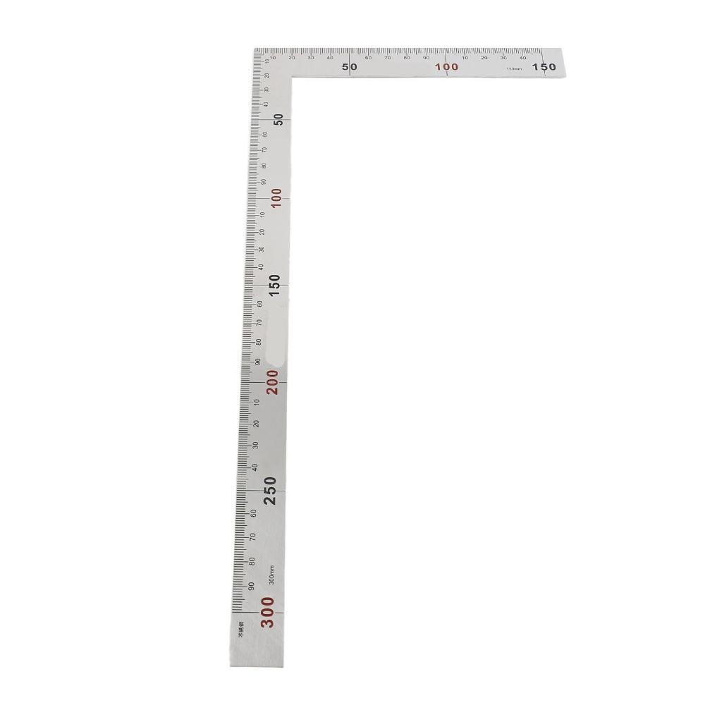 Edelstahl L-förmiges Winkelmaß 90 Grad 300 mm * 150 mm Zimmermannswinkel L-Form Doppelskala / Doppelwinkel Seite