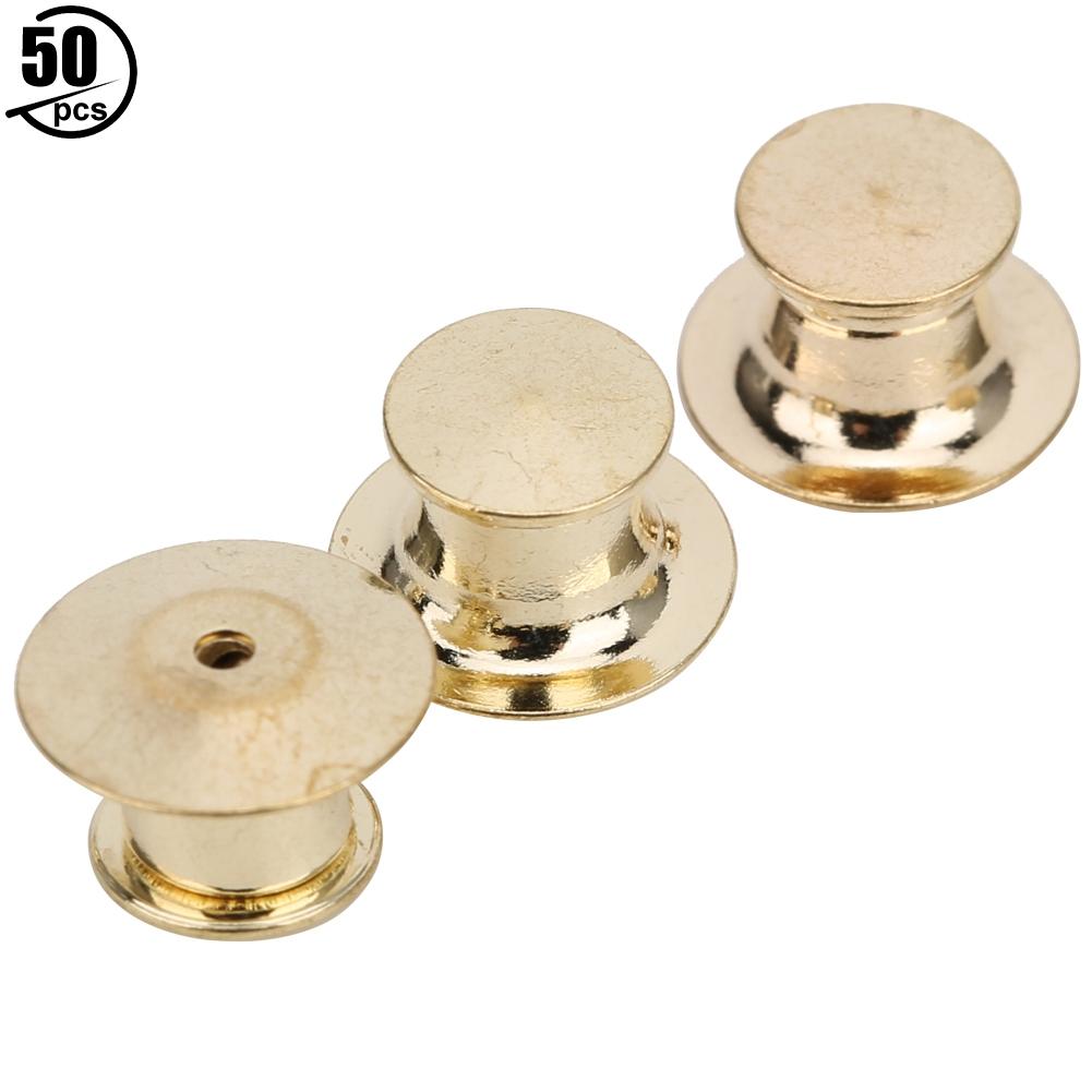 50pcs Brooch Pin Backs Bag Locking Fastener Flat Hat Name   Book Pin   7 x 10mm
