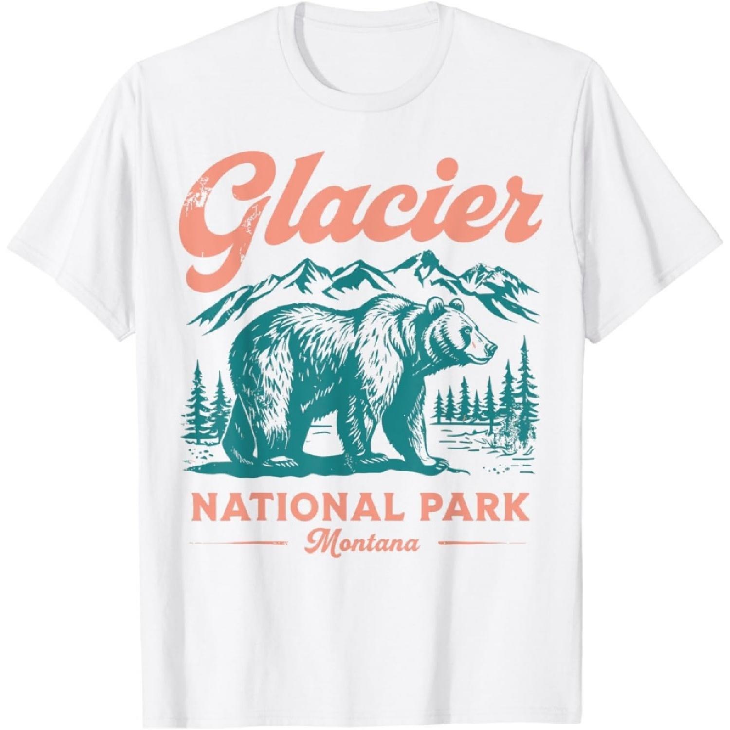 Glacier National Park retro T-Shirt XXXXXL белый