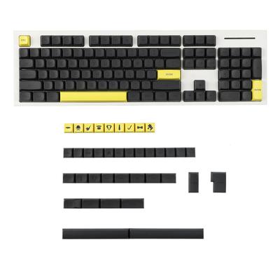 YMDK 125 ZDA Profil XDA v2 Farbsub PBT Gentleman Gelb Grau Tastenkappen für 104 TKL 60% 96 84 68 64 MX Switch Tastaturen