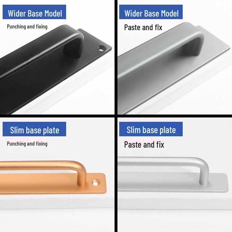 Surface-Mounted No-Drill Sliding Glass Door and Drawer Handle