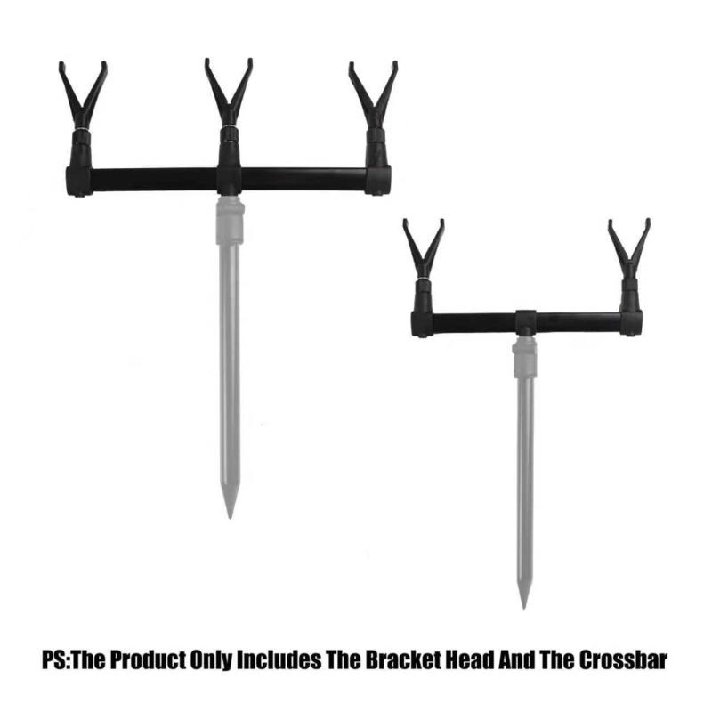 Double Rotating Fishing Rod Holder Adjustable Angles Aluminum Portable For Outdoor Angling