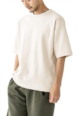 [Amazon Essentials] Double Face Sweat T-Shirt Wide Fit Herren (Früherer Markenname WHOLEPERSON) Cremeweiß L