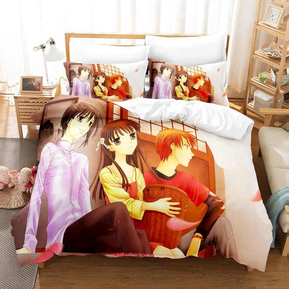 3D Print Anime Fruits Basket Bedding Set Single Twin Full Queen King Size Bed Set Adult Kid Bedroom Duvetcover Sets Home Textile