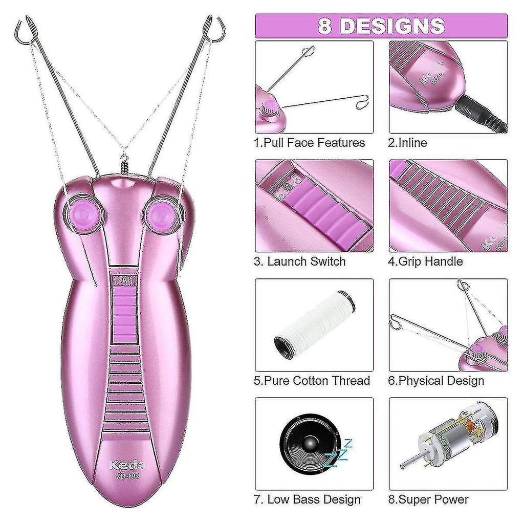 Ladies Facial Hair Remover Electric Women's Beauty Epilator Facial Threading Hair Removal Shaver Face Massager Pull Faces Delicate Device Depilation (