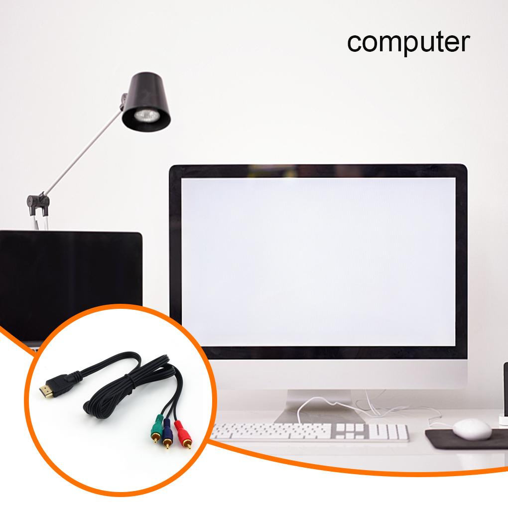 3\-in\-1 Computer Video Adapter HD Male To 3 Audio Video AV Cable Cord Adapter Converter Connector Component Cable
