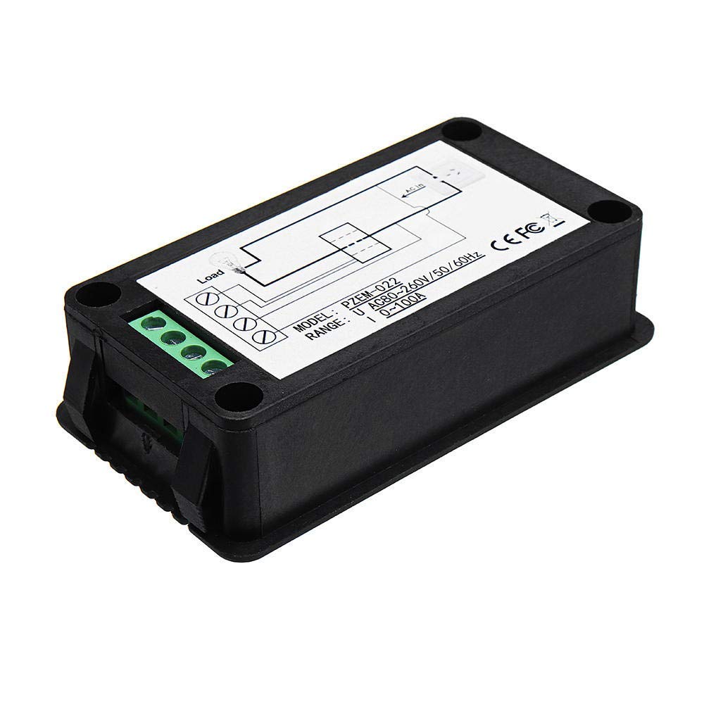 WINGONEER Coil CT Closed Transformer 100A AC Digital Display Power Monitor Meter Voltmeter Ammeter Frequency Current Voltage Coefficient Meter