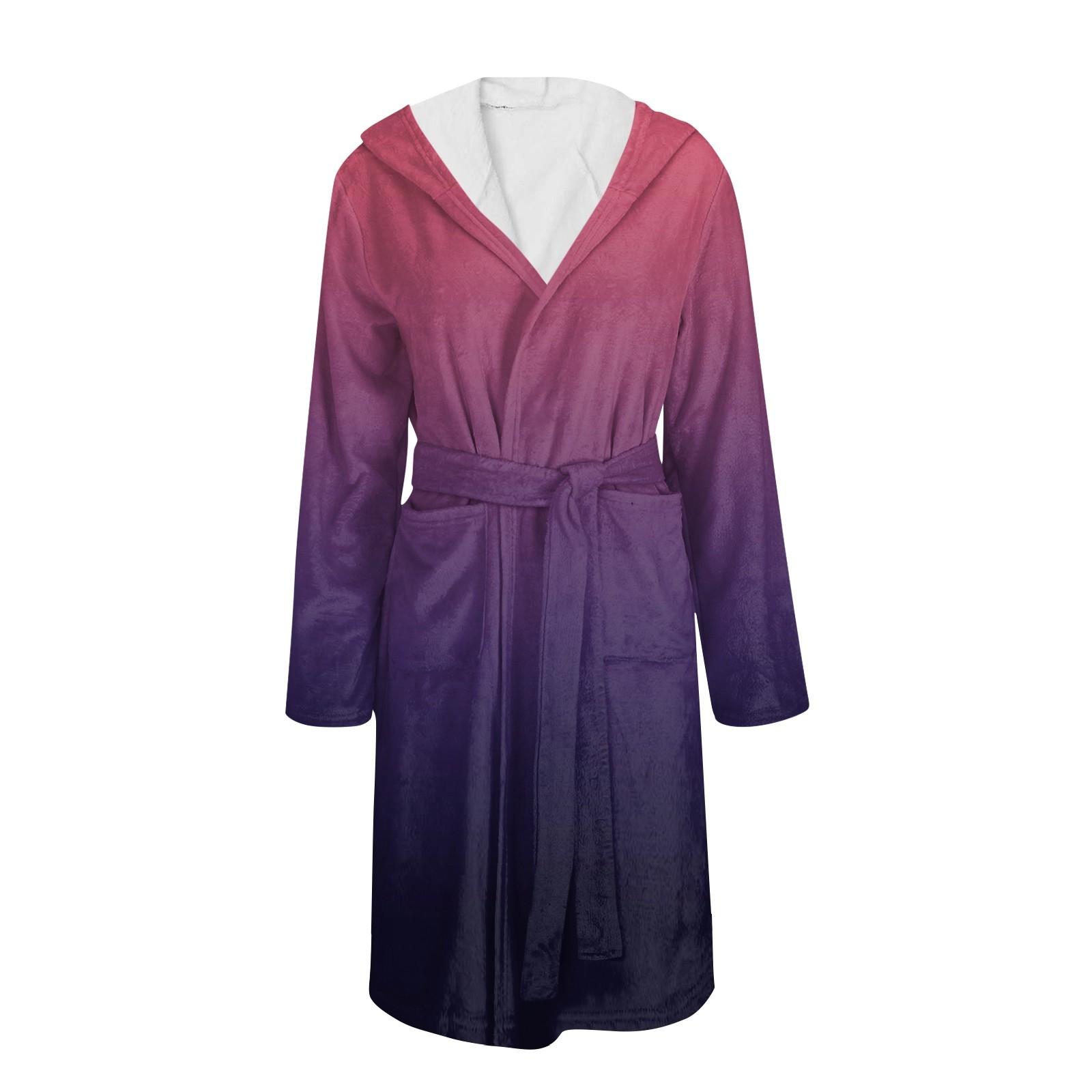 

Халат для мужчин и женщин, фланелевый халат с принтом, впитывающая быстросохнущая хлопковая ночная рубашка S