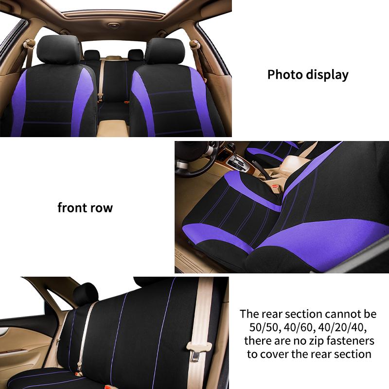 Full Set Car Seat Covers Fit Most Car Truck SUV or Van Dirt-and Abrasion-Resistant 100% Breathable Polyester Cloth