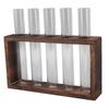 5 Test Tube Plant Terrarium Transparent Observe Growth Status Water Plant Holder with Wooden Stand for Herbs