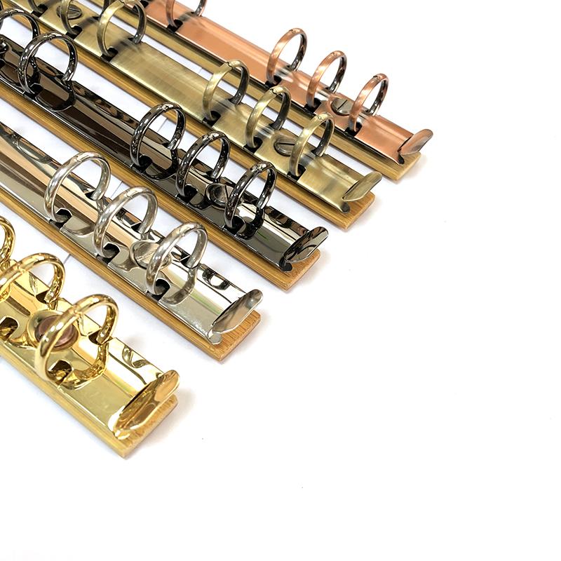 A6 Odnímatelná spona Volnolepý pořadačový pás s bambusovým zadním panelem 6 děr Kovové kroužkové pořadačové klipy pro datovou knihu album zápisník