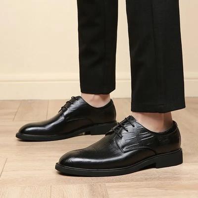 Oxfords Schuhe Leder Casual Dress Man Schnürschuh Büroanzug Offizieller Gesellschaftsschuh für Männer Rindsleder Schuhe 2024 Trend Gentleman 39